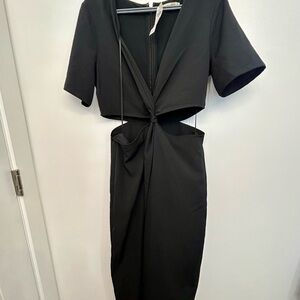 A&F Black Midi Cut-Out Dress